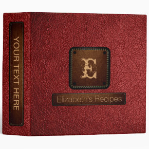 Brown Leather Elegant Monogram Binder