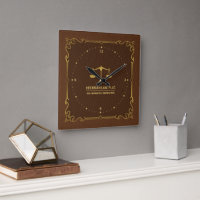 Brown Leather Gold Justice Scale Vintage Frame