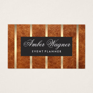 Brown Leather   Gold Stripes