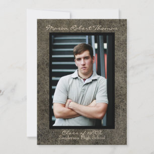 Brown Leather - Graduation Announcement