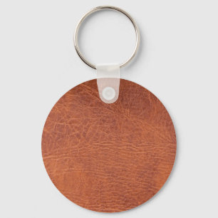 Brown leather keychain