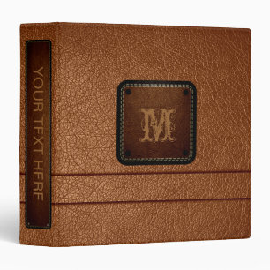 Brown Leather Look Brown Tag Binder
