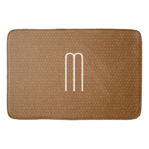 Brown Leather Look Custom Bath Mats