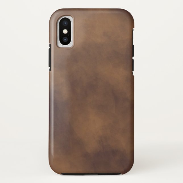 Brown Leather-look iPhone X Case (Back)