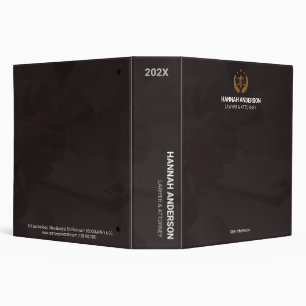 Brown Leather Look Justice Scale Legal Binder 