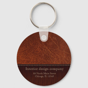 Brown leather look keychain