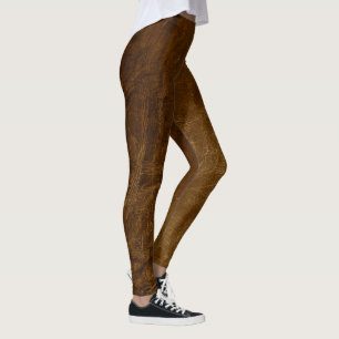 brown leather look leggings