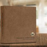Brown Leather Luxury Gold Initial Logo Binder<br><div class="desc">Designed for Estate Planners and Law and Legal firms. This binder is ideal for organizing your client's portfolio information.</div>