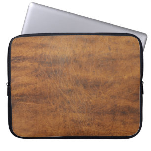 Brown Leather Masculine Rustic Skin Laptop Sleeve