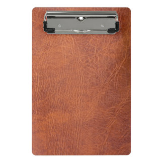 Brown leather mini clipboard