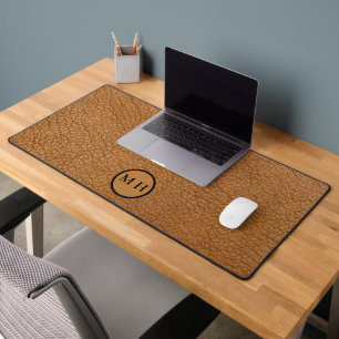 brown Leather Office Masculine Pad Monogram 