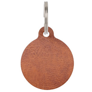 Brown leather pet tag