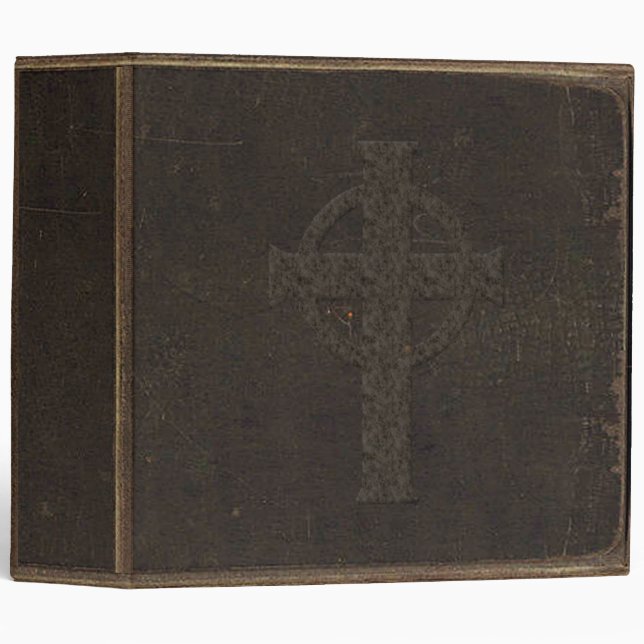 Brown Leather Print Cross Binder (Front/Spine)