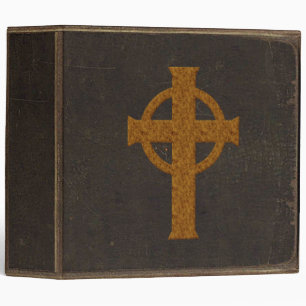 Brown Leather Print Cross Binder