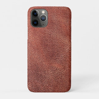 Brown Leather Print Pattern Print iPhone 11 Pro Case