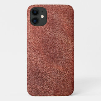 Brown Leather Print Pattern Print iPhone 11 Case