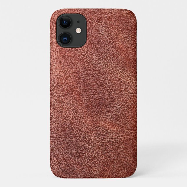Brown Leather Print Pattern Print Case-Mate iPhone Case (Back)