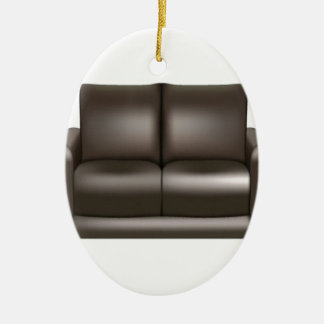 Brown leather sofa design ceramic ornament