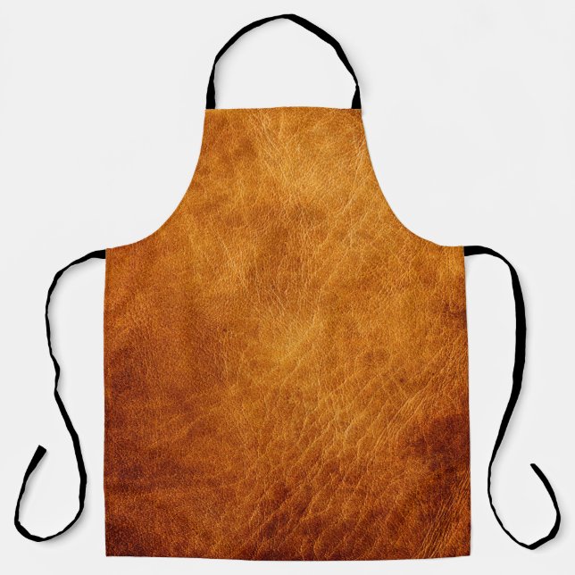 Brown leather texture apron (Front)