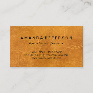 Brown Leather Texture Background Business Card