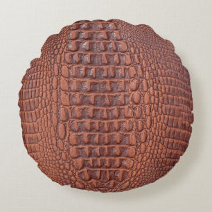 Brown leather texture backgroundabstract,aged,anim round pillow