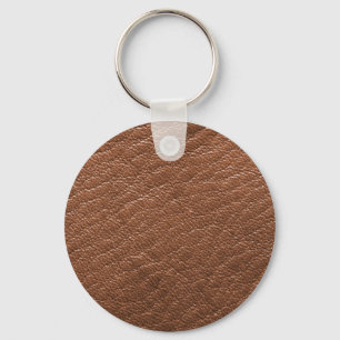 Brown leather texture keychain