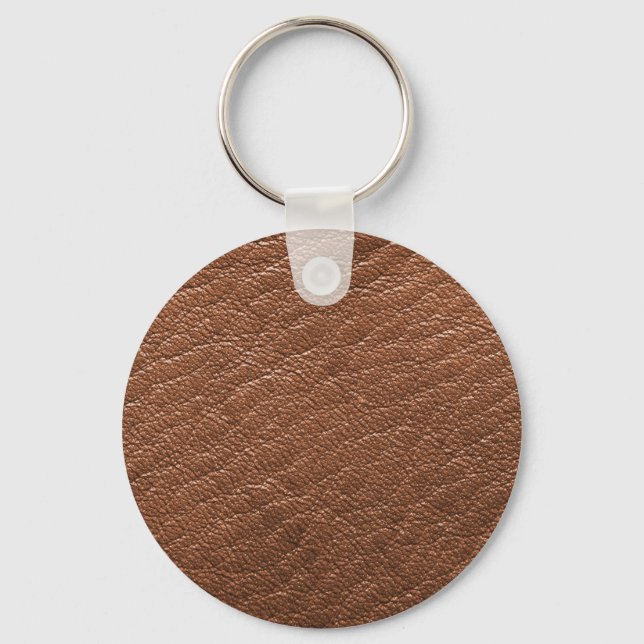 Brown leather texture keychain (Front)