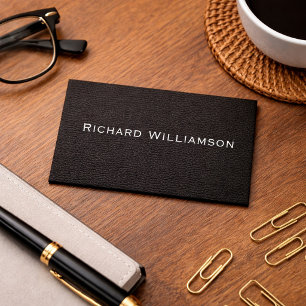 Brown Leather Texture Minimalist  Business Card