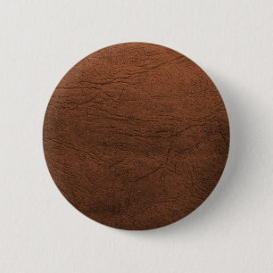 Brown Leather Texture Monogram 2 Inch Round Button