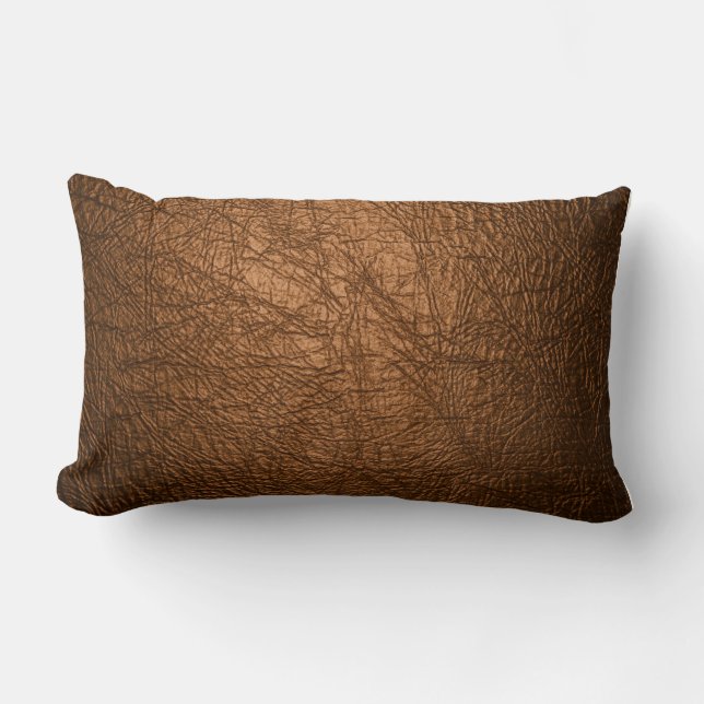 brown leather texture pillow (Front)