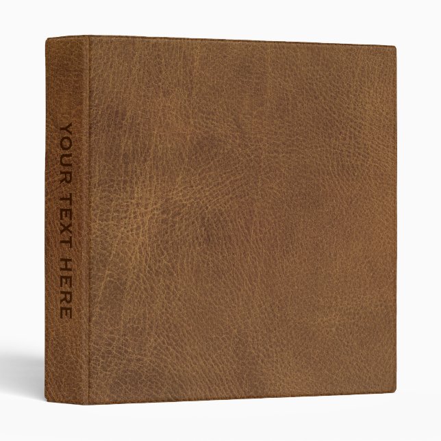 Brown Leather Texture Print Binder (Front/Spine)