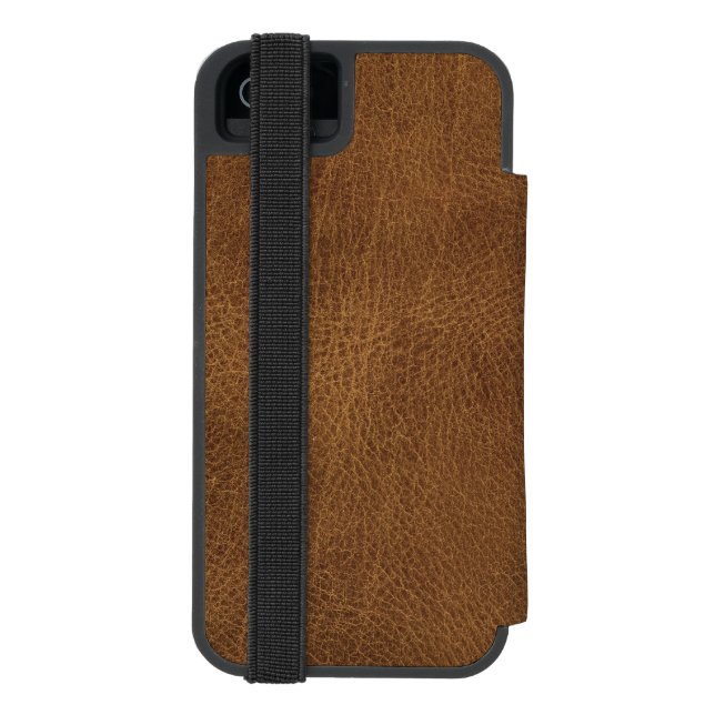 Brown Leather Texture Print Incipio iPhone Wallet Case (Folio Back)