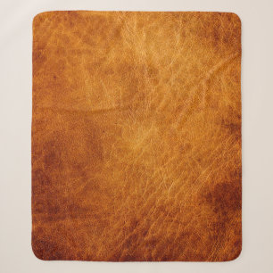 Brown leather texture sherpa blanket