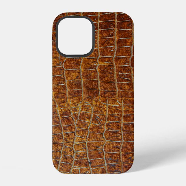 Brown Leather: Textured Background. iPhone Case (Back)