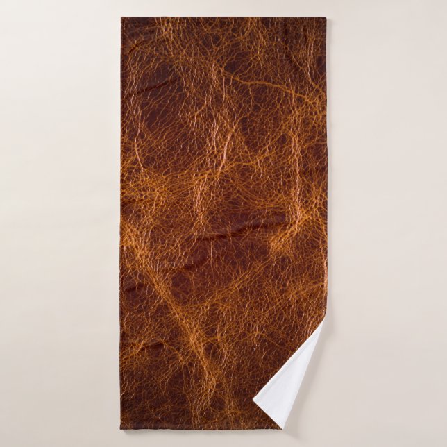 Brown leather textureleather,texture,background,ar bath towel (Bath Towel)