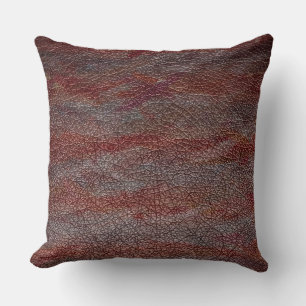 Brown Leather Throw Pillow