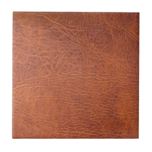 Brown leather tile