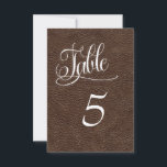 Brown Leather Western Wedding Table Number Card<br><div class="desc">Brown Leather Western Wedding Table Number Card.</div>