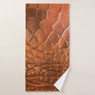Brown leather with a pattern in the form of a scal bath towel