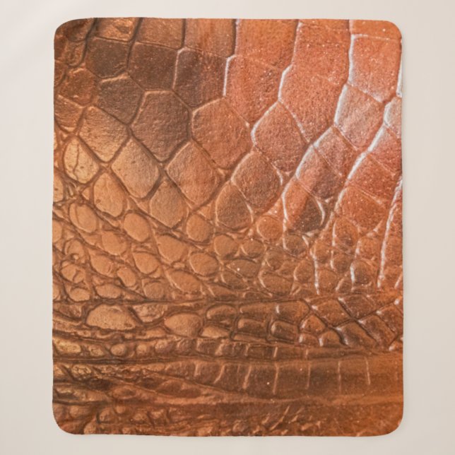 Brown leather with a pattern in the form of a scal sherpa blanket (Front)