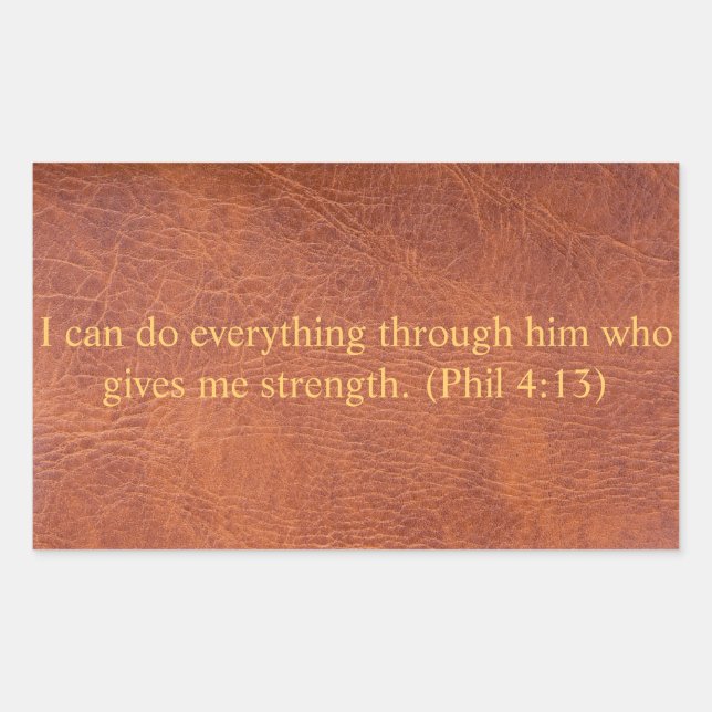 Brown leather with bible verse sticker (Front)