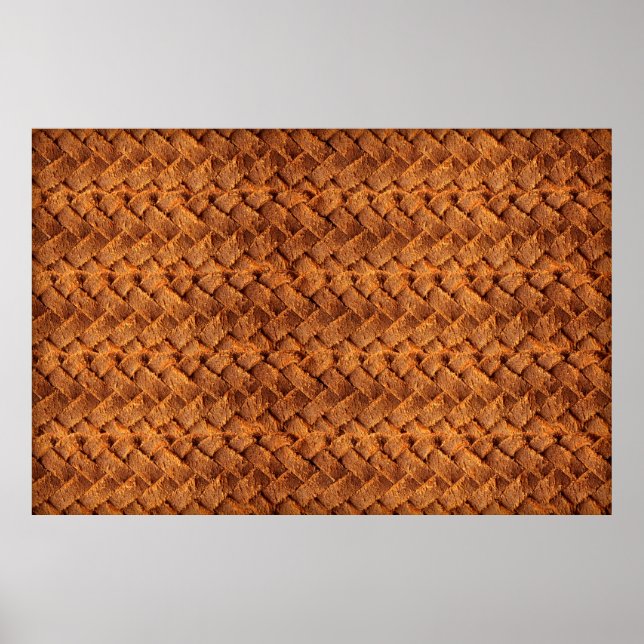 Brown leather woven backgroundleather,brown,backgr poster (Front)