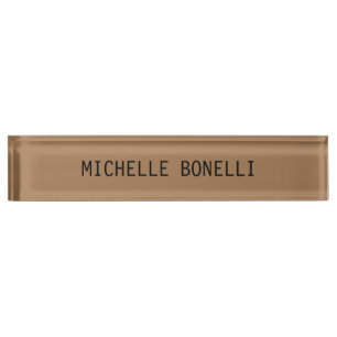 Brown léger minimaliste Plaque lisible Moderne