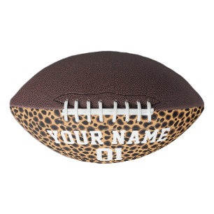 Brown Leopard Animal Print Personalized Football
