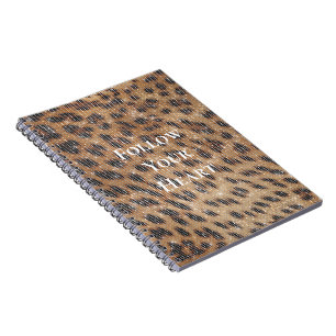 Brown Leopard Animal Print Sparkle Notebook
