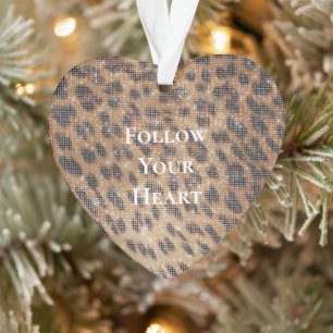 Brown Leopard Animal Print Sparkle Ornament