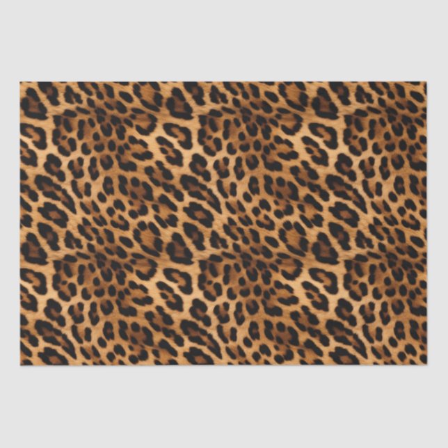 Brown Leopard Animal Print Tissue Paper (Front)