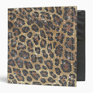 Brown Leopard Animal Sparkle Binder