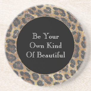 Brown Leopard Animal Sparkle Coaster