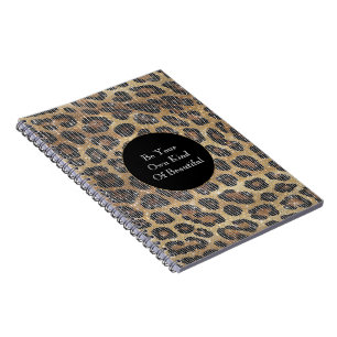 Brown Leopard Animal Sparkle Notebook